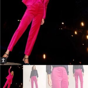 Boden pink velvet Kew pants/trousers (6 petite), new with tags